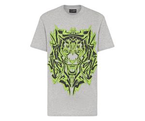 Plein Sport Camiseta 'Thunder Tiger' gris / verde / negro M gris / verde / negro