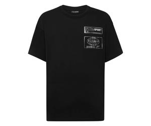Plein Sport - Cotton Round Neck T-Shirt Hyper Sport - Sport - Hombre - Negro - XS -