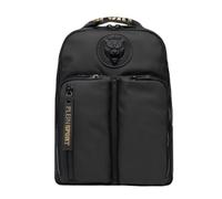 Plein Sport New Backpack Boston, Mochila Unisex Adulto, Black-Gold, Talla única