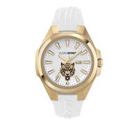 Plein Sport TIGERMASTER - Reloj analógico de cuarzo para hombre, Ip Gold/White - Ps7ba0224, Correa