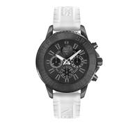 Plein Sport Reloj cronógrafo analógico de cuarzo para hombre Glam Chrono, Ip Black/White - Psmea0324, Correa