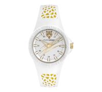 Plein Sport Thunderstorm - Reloj analógico unisex de silicona, Blanco/Amarillo - Psbba0323, Correa