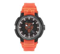Plein Sport Tiger Power - Reloj analógico de cuarzo unisex, Naranja Negro Pseda0424, Correa