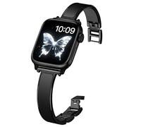 Pleixiu Pulsera delgada de goma compatible con correas de Apple Watch para mujer de 44 mm, 40 mm, 46 mm, 45 mm, 41 mm, 38 mm, 42 mm, correa de metal elegante para iWatch Series 10, 9, SE, 8, 7, 6, 5,
