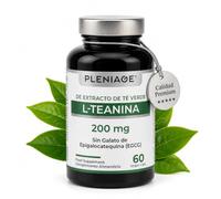 Pleniage L-Teanina 200 mg, Sin Cafeína ni EGCG, Clean Label, 60 Cápsulas Veganas, Fabricado en España