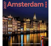 Plenty Gifts Calendario 2027 Amsterdam Calendario de pared - Calendario mensual - 16 meses - 30 x 30 cm