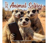 Plenty Gifts Calendario 2027 Animal Selfies - Calendario mensual - 16 meses - 30 x 30 cm