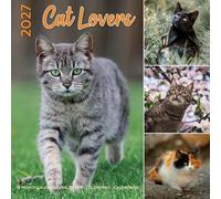 Plenty Gifts Calendario 2027 Cat Lovers Calendario de pared Calendario mensual, 16 meses, 30 x 30 cm