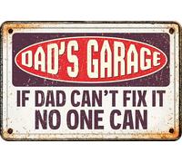 Plenty Gifts Cartel Personalizado - Dad'S Garage - Placa Decorativa para Garaje y Taller - Formato A4-21x29,7cm