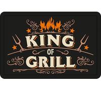 Plenty Gifts Cartel Personalizado - King of Grill - Placa Decorativa para Aficionados a la Barbacoa - Formato A4-21x29,7cm