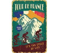 Plenty Gifts Cartel Personalizado - Tour de France - Placa Decorativa para Aficionados al Ciclismo - Formato A4-21x29,7cm