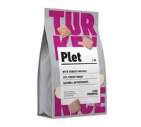 Plet Pienso Light para Perros Adultos y/o Sénior | Receta Baja en Grasa | Comida Seca Light de Pavo con Arroz | Saco de 3kg