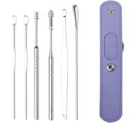 Pleteffect Ear Cleaner, The Most Professional Ear Cleaning Master in 2024-Earwax Cleaner Tool Set,Pleteffect Ear, Earwax Cleaning Tool 6-Piece Set with PU Leather (Purple)