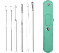 Pleteffect Ear Cleaner, The Most Professional Ear Cleaning Master in 2024-Earwax Cleaner Tool Set,Pleteffect Ear, Earwax Cleaning Tool 6-Piece Set with PU Leather (Green)