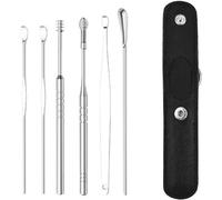 Pleteffect Ear Cleaner, The Most Professional Ear Cleaning Master in 2024-Earwax Cleaner Tool Set,Pleteffect Ear, Earwax Cleaning Tool 6-Piece Set with PU Leather (Black)