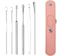 Pleteffect Ear Cleaner, The Most Professional Ear Cleaning Master in 2024-Earwax Cleaner Tool Set,Pleteffect Ear, Earwax Cleaning Tool 6-Piece Set with PU Leather (Pink)