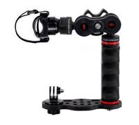 Pletina GoTray con Empuñadura Puño Bola 25 mm Adaptador Universal Focos para GoPro dji Osmo Xiaomi Yi Cámara de Acción para Vídeos y Fotos Submarinas FLEX-ARM GOTR08