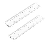 Pletpet 2 paquete de 6 pulgadas regla de plstico transparente de 6 pulgadas Reglas transparentes rectas para el suministro de oficina (transparente)