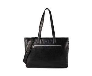 Plevier Power Bolsa de compras Piel natural 43.5 cm Compartimento para el portátil negro