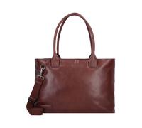 Plevier Rock Amber Bolsa de hombro Piel natural 43 cm Compartimento para el portátil marrón