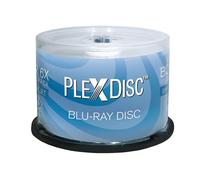 PlexDisc 633-214 25 GB 6X Blu-ray blanco imprimible por inyecci n de tinta de una sola capa grabable BD-R paquete de 50 Cake Box 50 discos