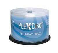PlexDisc 633-214 25 GB 6X BLU-Ray White Inkjet Printable Single Layer Recordable Disc BD-R, 50-Disc Spindle