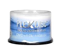 PlexDisc Resistente al agua blanco brillante imprimible a inyección de tinta DVD+R DL 8X 8.7GB, eje de 50 discos (Modelo: 608-C04)