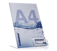 PLEXIGLAS - Expositor para publicidad (DIN A4, con soporte para tarjetas de visita, tamaño L)
