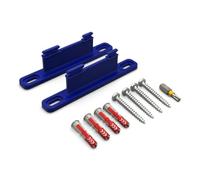PLEXONE Soporte de Pared para AVM Fritz!Box, Juego de 2 Soportes PETG con Tacos Fischer DuoPower y Tornillos Torx (Azul + Punta Torx)