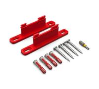 PLEXONE Soporte de Pared para AVM Fritz!Box, Juego de 2 Soportes PETG con Tacos Fischer DuoPower y Tornillos Torx (Rojo + Punta Torx)