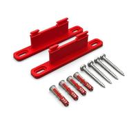 PLEXONE Soporte de Pared para AVM Fritz!Box, Juego de 2 Soportes PETG con Tacos Fischer DuoPower y Tornillos Torx (Rojo)