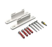 PLEXONE Soporte de Pared para AVM Fritz!Box, Juego de 2 Soportes PETG con Tacos Fischer DuoPower y Tornillos Torx (Blanco + Punta Torx)