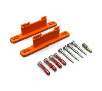 PLEXONE Soporte de Pared para AVM Fritz!Box, Juego de 2 Soportes PETG con Tacos Fischer DuoPower y Tornillos Torx (Naranja + Punta Torx)
