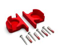 PLEXONE Soporte de Pared y bajo Escritorio para Fritz!Box 5530/7530 AX, Juego de 2 con Tornillos y Tacos, Rojo