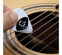 PLGEBR Afinador de guitarra y púa de guitarra 2 en 1, púa de guitarra digital con pantalla LED, púa de guitarra de 0,6 mm con 12 temperamentos iguales, nota musical, afinación eficiente
