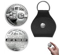 PLGEBR Moneda de bolsillo personalizada para mi hijo de papá, regalo de graduación inspirador para hijo, regalo de recuerdo de aliento para niños, Negro, Talla única