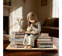 PLGEBR Regalos cristianos para mujeres, versículo bíblico, decoración de escritorio, letrero religioso de Dios dice que soy, placa de mesa inspiradora para oficina, hogar, sala de oración, regalo de
