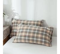 PLIAGE 2 uds Funda de Almohada Estampada a Cuadros de Color sólido Fundas de Cojines de algodón Suave 30x50 40x60 48x74 Funda de cojín para la decoración del hogar de la Cama