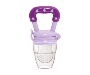 PLIC CARE - Nibble Chupete de silicona rosa - 4 a 12 meses - Libre de BPA - 3 tamaños de pezones y 2 recargas - Para aliviar las encías y diversificación alimentaria