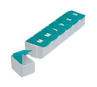 PLIC CARE - Pastillero diario y semanal, 7 compartimentos desmontables - Marcado de días de la semana - Sólido y práctico