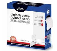Plico 13330 - Cinta de cierre adhesiva, 20 mm x 10 m, color blanco