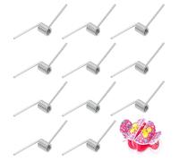 PLIGREAT 12 plumas de horquilla de acero inoxidable con eje central para horquillas grandes y medianas, reparaciones en horquillas y proyectos de manualidades, color plateado
