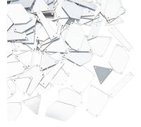 PLIGREAT 120 Pcs Mix Mirror Sew on Beads Acrylic Irregular Mirror Loose Beads DIY Mirrored Rhinestones for Clothes Bags Shoes Sewing Beads Dance Party Accessory