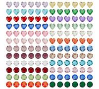 PLIGREAT 144 colgantes de piedra natal de 4 mm grandes en forma de corazón de plástico para medallones - DIY proyectos de manualidades para pulseras y collares - recuerdos vivos multicolor