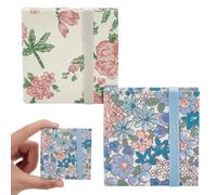 PLIGREAT 2 Pcs Mini Acuarela Sketchbook 6x6 cm 300g Portátil Cuadrado Cubierta de Tela Pequeña Acuarela Sketchbook 40 Páginas (20 Hojas) Acuarela Textura Dibujo Papeles Viaje Sketchbook