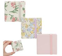 PLIGREAT 3 unidades Mini acuarela rosa cuaderno de bocetos 6 x 6 cm cubierta de tela cuadrada acuarela cuaderno de bocetos 20 hojas portátil acuarela papel de dibujo texturizado viaje cuaderno de
