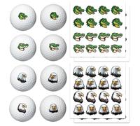 PLIGREAT 4 hojas de pegatinas marcadores de pelota de golf con diseño de águila de cocodrilo creativo calcomanías de marcado de pelota de golf para identificar bolas de 64 marcadores de regalo de