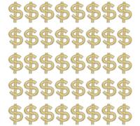 PLIGREAT 40 parches bordados con dólar dorado dulce símbolo de dinero para coser, símbolo creativo de dólar, parches de ropa para chaquetas, vaqueros, vestidos, gorros, bolsos, manualidades, costura