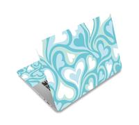 PLIGREAT Calcomanía para portátil de 12 a 15 pulgadas, diseño de corazón azul, calcomanía universal extraíble de vinilo para cuaderno, protector de arte, impermeable, para netbook, PC