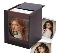 PLIGREAT Marco acrílico Polaroid y caja de almacenamiento de fotos para | Polaroid - Caja de almacenamiento de fotos de 9.9 x 9.6 x 4.6 pulgadas con tapa deslizante, caja de exhibición de películas